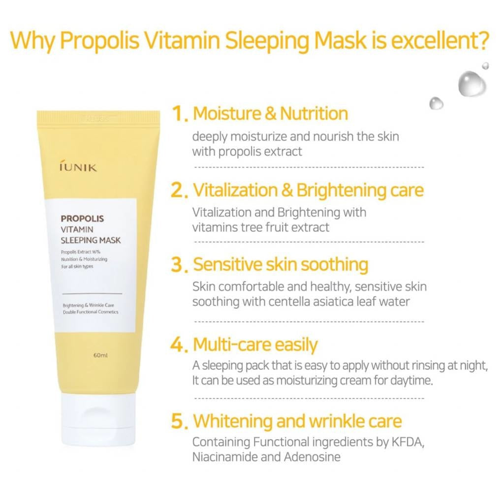 iUNIK Propolis Vitamin Sleeping Mask, product photo 6